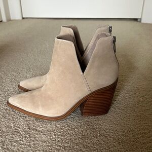 Vince Camuto Cream Suede Ankle Booties